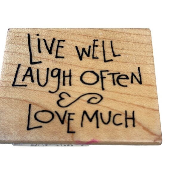 Set Of 3 Mounted Rubber Stamps Live Laugh Love Friendship Sentiments Crafting - Picture 2 of 5